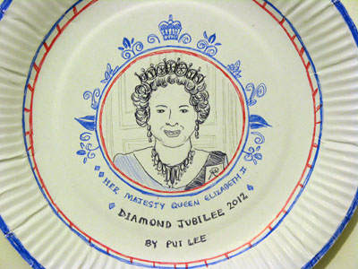 Jubilee paper plate design by Artist Pui Lee